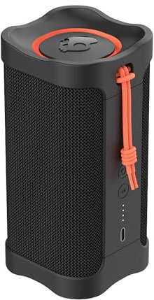 Skullcandy Terrain Wireless Bluetooth Portable Speaker, IPX7 Waterproof, 14 Hour Battery, True Wireless Stereo with Built-In Carry Strap for Travel and Outdoor Use - Black