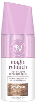 Nishlady Magic Retouch Sprays for Women, Light Brown, 100 ml | Instant Root Concealer Spray | Root Touch Up Spray