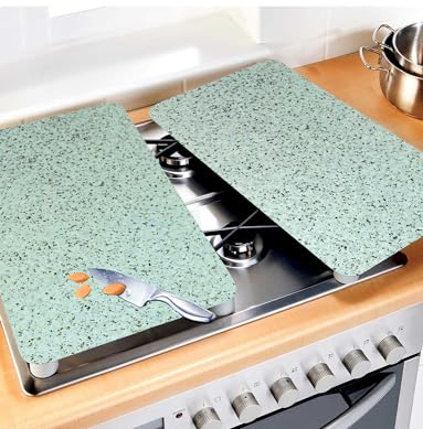 Wenko Set of 2 Gas Electric Induction Hob Stove Covers, Chopping Cutting Boards