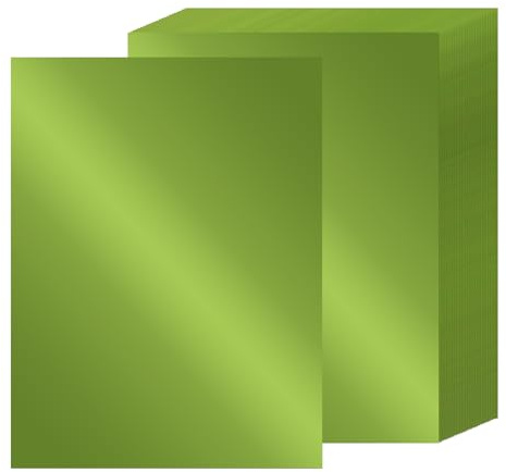 24 Blatt grünes Metallic-Kartonpapier, 21,6 x 27,9 cm, 41,7 kg/250 g/m² dicke Papierfolie, Karton, glänzendes Spiegelpapier, Glitzerpapier für Bastelarbeiten, Scrapbooking, Kartenherstellung,