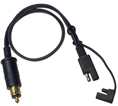 COZERI DIN Hella Powerlet Stecker auf SAE Adapter, 12V-24V Motorrad Zigarettenanzünder Verlängerungskabel mit Staubschutzkappe, Schnellverschluss, für BMW Motorräder Lkw und mehr Fahrzeuge