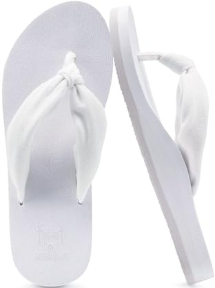 KuaiLu Tongs Femme été Tissu Thong Mousse de Yoga plage et piscine Sandales
