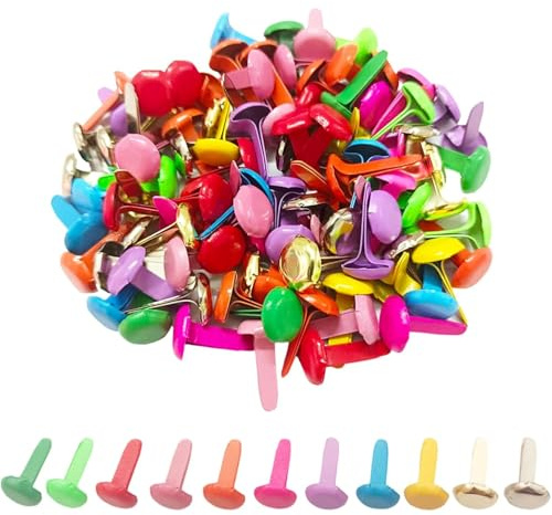 200 Stück Mini Bunte Musterklammern, Rundkopfklammern, Leicht und Wiederverwendbar, Briefklammern für Schule, Büro, Scrapbooking, Basteln, DIY Projekte, Dekorative Klammern für Papier und Karten