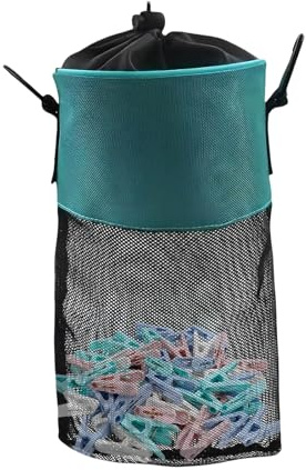 Borsa per Mollette，Suuwwn Sacchetto per mollette a rete con gancio per mollette da bucato portatile Sacchetto per mollette da bucato