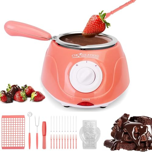 Mini Juego De Fondue De Chocolate, Máquina para Templar Chocolate De 25 W, Crisol De Chocolate Eléctrico, Herramientas para Hacer Chocolate Casero