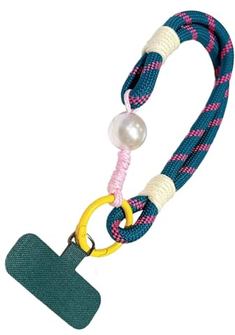 Asukohu 3. Cordino per cellulare regolabile in nylon intrecciato con decorazioni in metallo per chiavi e portachiavi essenziali per chiavi