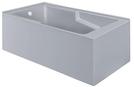Swiss Madison Voltaire 60 x 32 Left Drain Soaking Alcove Corner Apron Bathtub in Matte Gray
