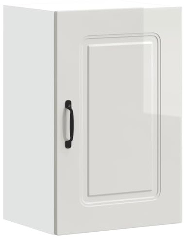 HETFTJN Küchenhängeschrank Kalmar Weiß Hochglanz 40 x 31 x 60 cm Holzwerkstoff mit 50 kg Belastbarkeit platzsparend praktische Tür modernes Design für Küche Flur Schlafzimmer