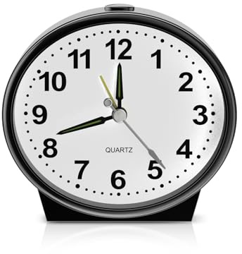 Yinj9562fg Sveglia classica Sveglia analogica da comodino, sveglia viaggio silenziosa, orologi tavolo con luce notturna e funzione snooze for chi dorme profondamente Per tavolo o mensola
