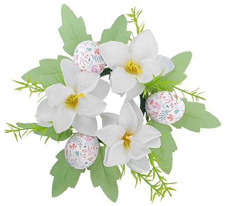 Genérico Påskljus krans kransar påskägg ljusringar - konstgjorda blommor ägg julringskransar | vårkrans, blomkrans