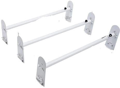 Porte-échelle Toit pour Fourgonnette 2/3 Barres en Acier Allié pour Une Capacité pour 500/750 LB pour Gouttière Barres Toit Souples(3 pcs)