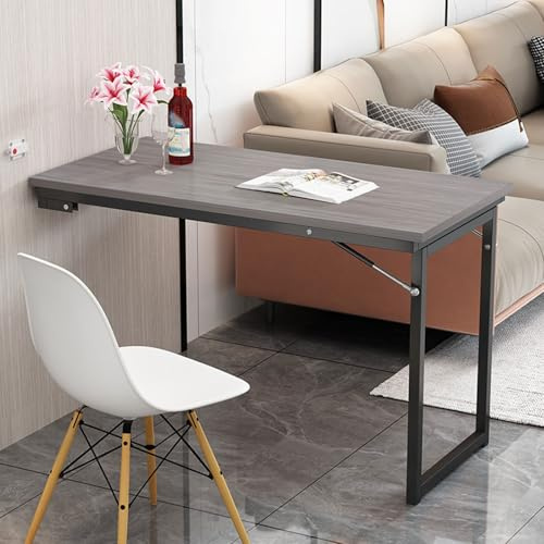 OECETCAWKD Tavolo a Ribalta da Parete in Legno, Tavolo Pieghevole a Muro Salvaspazio, Banco da Lavoro Salvaspazio er Spazi Piccoli Cucina Camera da Letto, Pranzo(E,100 * 50CM/39.4 * 19.7IN)