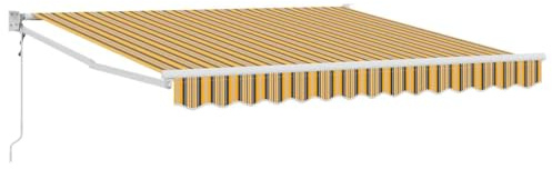 Tmriohed Tenda da sole retrattile multicolore, 300 x 250 cm, con braccio articolato, con telaio in alluminio e telecomando, protezione solare elettrica per terrazza, balcone, giardino ed esterni