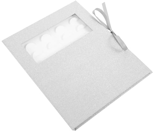 Balacoo Caja para Envolver Pestañas Caja de Pestañas Postizas de Papel Plata con Ventana Ligera Buen Sellado para Almacenar y Proteger