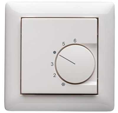 Halmburger Raumthermostat RTR-5510(rg) inkl. GIRA Standard 55 1-Fach Rahmen 021103 in reinweiß mit Abdeckung 55x55mm