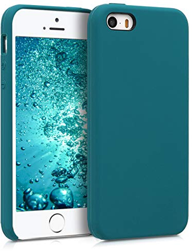 kwmobile Housse Compatible avec Apple iPhone SE (1.Gen 2016) / iPhone 5 / iPhone 5S Coque - Housse de téléphone Protection Souple en TPU Silicone - pétrole Mat