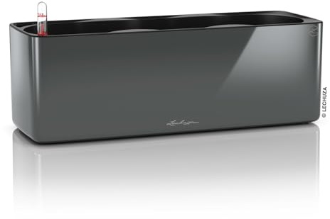 Lechuza 'Cube Glossy Triple', anthrazit highloss, ca. 14 x 40 x H 13,5 cm