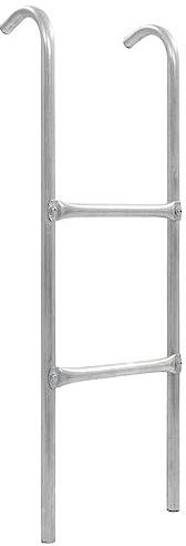 vidaXL Trampolinleiter 2-stufig Einstiegsleiter Leiter Trampolin Gartentrampolin Treppe Gartentrampolinfür 102,6cm Stahl Verzinkt Silbern