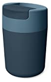 Joseph Joseph Sipp, Polipropileno (PP) Taza para llevar café y té, Vaso con tapa, a prueba de fugas, sin BPA, 340 ml, azul oscuro