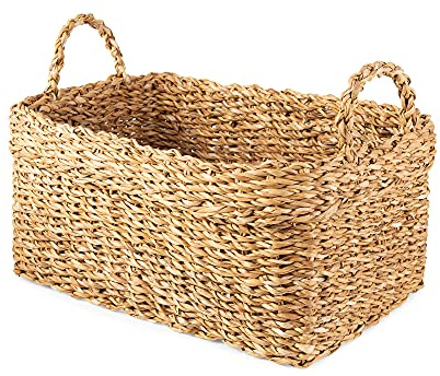 Compactor Nator Seagrass Storage Basket, Size Large, 34 x 23 x 18cm, Brown, RAN10553