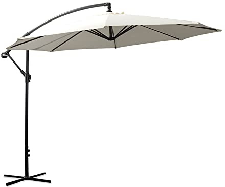 SKYLANTERN Parasol Déporté Octogonale Ø300cm de Plage - 3x3 M en Acier Traité pour Plage, Balcon, Patio