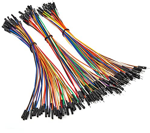 Chanzon 120pcs 20cm long Header Jumper Wire Dupont Cable Line Connector Assorted Kit Set (Male Female M-M M-F F-F) Solderless Multicolor for Arduino Raspberry pi Electronic Breadboard Protoboard PCB