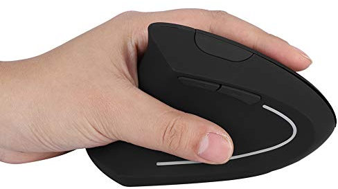 Dilwe Souris Optique Verticale sans Fil, 800/1200/1600 dpi Réglable 6 Boutons Programmables Souris de Jeu Ergonomique pour Main Gauche pour PC Ordinateur Portable