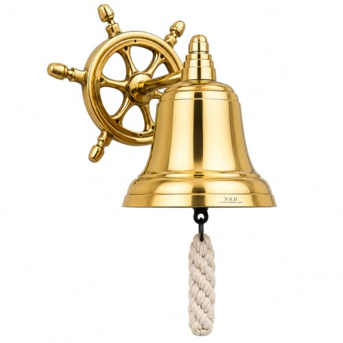 Nautische Wandglocke zum Aufhängen, Schiffsglocke, Abendessenglocke, Spitze, Glocke, für Innen- und Außenbereich, Dekoration, Glocken, Vielzahl mit Montagezubehör, Halterung, Schiff, Boot, maritime