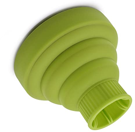 Silicone Collapsible Hair Dryer, Diffuser Travel Portable Folding Blow Dryer Diffuser Attachment (Green)