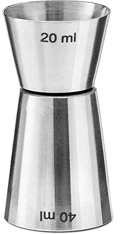 Forgast Tasse à mesurer pour barman | Acier inoxydable | Double échelle 20 ml et 40 ml | Un outil essentiel pour mesurer avec précision les boissons et cocktails | Parfait pour les baristas