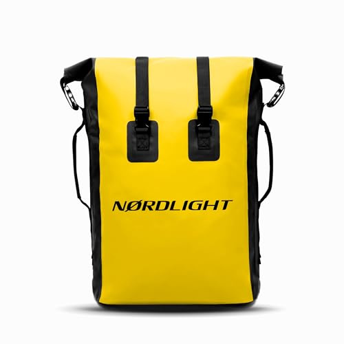 Nordlight Wasserdichter Rucksack Dry Bag 35l - (Gelb) Roll Top Rucksack mit gepolstertem Tragegurt, wasserdichte Tasche für Wassersport, Fahrrad Rucksack, Kurierrucksack, Trekking, Angeln