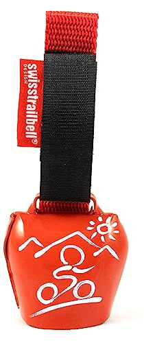 swisstrailbell® Fresh Colour-Edition: Rot, weißer MTB, rotes Band, Fahrradklingel, Trailbell, Bear Bell