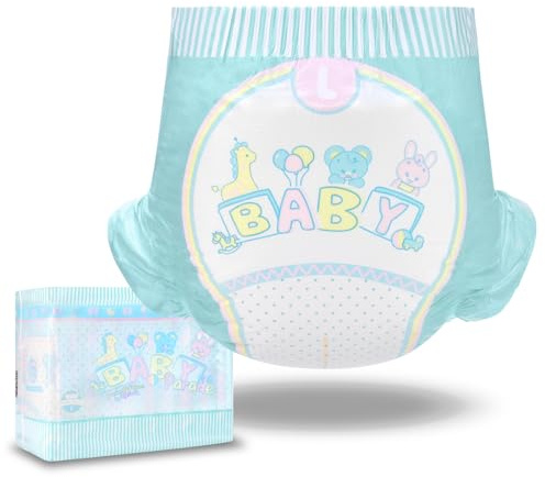 Littleforbig Adjustable Hook-and-Loop Fastener Closure Adult Printed Cloth Back Diaper 10 Pieces - Baby Parade (Large 36-48)
