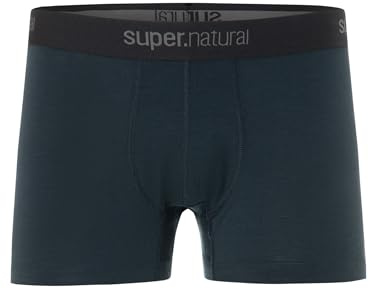 super.natural M TUNDRA175 Boxer en Laine mérinos pour Homme Bleu foncé Taille L Culotte Respirante avec Ajustement Optimal et liberté de Mouvement sous-vêtement régulant la température