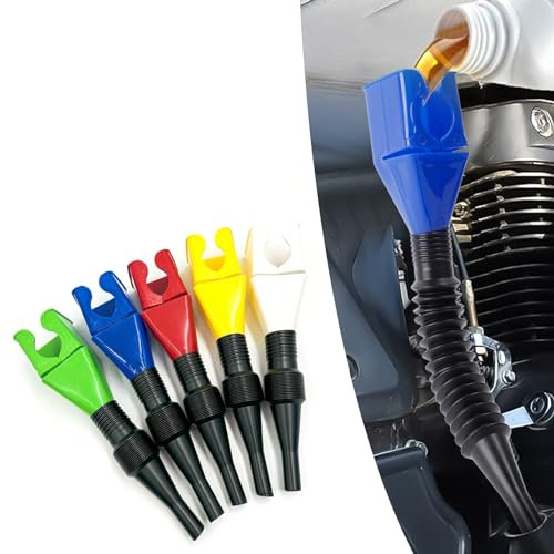 GKmow Lot de 5 entonnoirs multifonctions pour vidange d'huile de voiture, accessoires automobiles en plastique, universels pour la plupart des voitures, camions et camionnettes (multicolore)