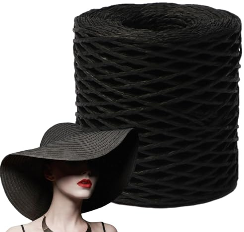 Raffia Garn Zum Häkeln, 150M Raffia Papierband Naturbast, Raffia Paper Schnur, Geschenkband Verpackung Papier Bindfäden Für, Strandtaschen, Hüte, di y Handwerk Weberei Dekoration