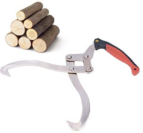 Gsycle Holzhebezange, Einhand-Handgriff, Brennholzzange, Holzgabel, Holzgreifer, Holzhebegreifer, Haken, Tragewerkzeug, Holzwind, Handwerkzeuge für die Holzhandhabung im Garten