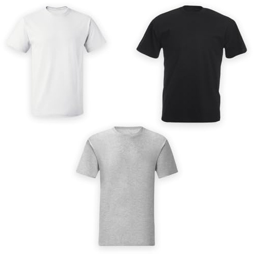 STREETWISE CLOTHING QUALITY CASUAL WEAR Pack of 3 Boys Plain T Shirts - Unisex Kids Plain Crew Neck Girls Short Sleeve T-Shirt 100% Cotton Ideal for PE and School Uniform