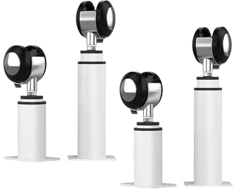 DSWZLQDXB 4 Piezas Pies de Armario telescópicos Marco de Mesa Soporte de Mesa,Pie de Metal,Pata de Acero Patas de Muebles móviles Pie de Muebles con Ruedas con Freno