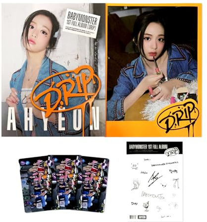 BABYMONSTER - 1st Full Album [DRIP] (YG Tag Album Ver. / AHYEON Ver.) Outbox + Photobook + QR Card + Postcard + Decoration Sticker + Selfie Photocards + 4 Extra Photocards