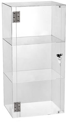 Transparente Acryl-Vitrine für Sammlerstücke, Modelle, Spielzeug-Organizer (30 x 24 x 60 cm), 3 Etagen, Vitrinen für Figuren, Vitrinen, Büro, Ornamente, Schutz und Aufbewahrungswürfel