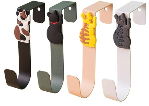 Ktnyl 4 Stück Türgarderobe Kinder, türhaken innenseite, türhaken zum Einhängen, Haken zum Einhängen, Türgarderobe zum Einhängen, für die Türaußenseite, Schranktüren, Schubladen, Zimmertür