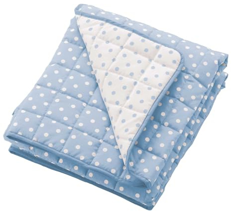 Italbaby Trapunta Copriletto per bambini, misura cm 110x150, in cotone Pois Azzurro. Made in Italy