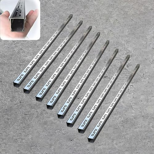 Canaletta Scolo Acqua Piovana System di Drenaggio a Trincea Largo 5 Cm in Acciaio Inox, Tubo di Drenaggio Canale di Drenaggio Stretto con Griglia Metallica, Kit di Drenaggio a Trincea per Grondaie da
