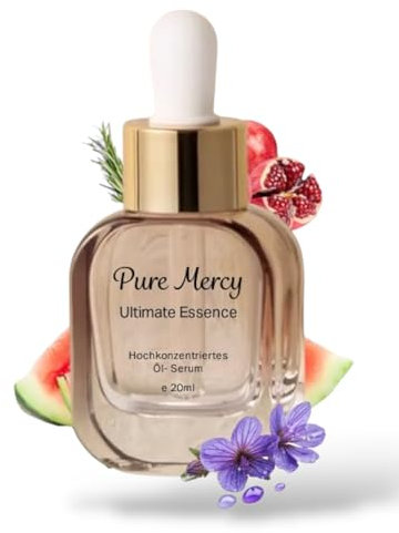 Pure Mercy Huile pour le visage - Huile de visage ayurveda luxueuse pour une peau éclatante - Huile de Gua Sha naturelle - Mélange de soin du visage avec des huiles végétales apaisantes