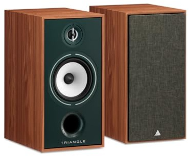 triangle Borea BR04 Bookshelf Speakers Pair - High Fidelity - 2-Way - 25mm EFS Silk Dome Tweeter with Waveguide (Oak Green)