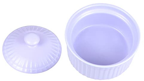 PEPLAYTAL tazones de sopa elegantes microonda pequeño tazones de postre bochas tazones de crema brulée cazuela con tapas gres trifle bowl plancha de asar cuencos sopa bandejas horno Púrpura