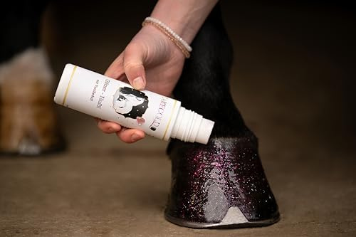 Caregold Glitzer Huföl mit pinken Glitzerpartikeln und Vanilleduft 200ml