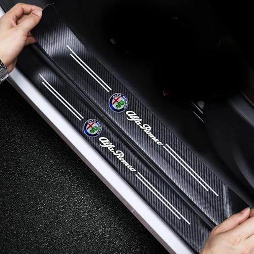 ABCHL Protection Seuil Portière pour Alfa Romeo Giulia Stelvio Giulietta 159 147 156,Protection Seuil Porte de Voiture Auto,Seuil de Porte Voiture en Fibre de Carbone,Résistant aux Rayures