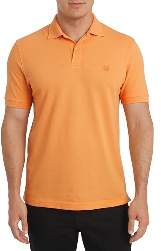 Chaps Men's Everyday Casual Classic Fit Stretch Pique Polo Shirt, Sunset, X-Large